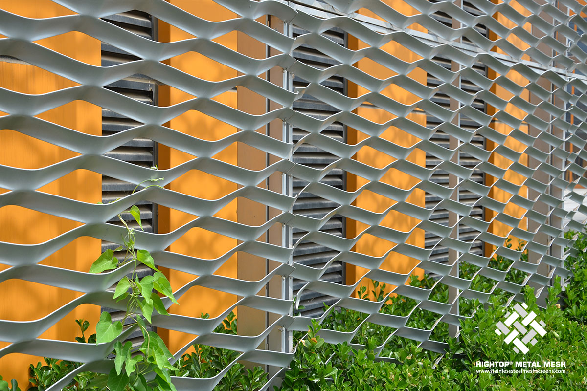 aluminium diamond mesh building facade